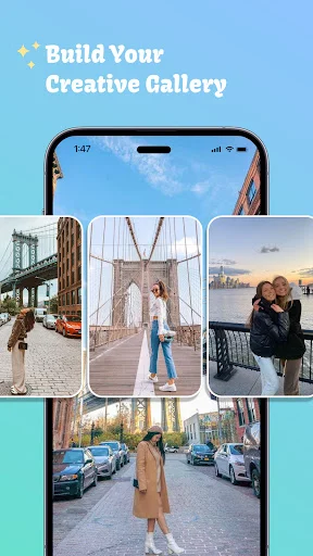 Creative photo gallery in unwanted object remover showcasing grid of edited and enhanced images from user's photo collection